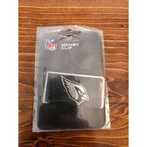 Arizona Cardinals Money Clip Black and Steel Sleek Minimalist Wallet NWT NFL